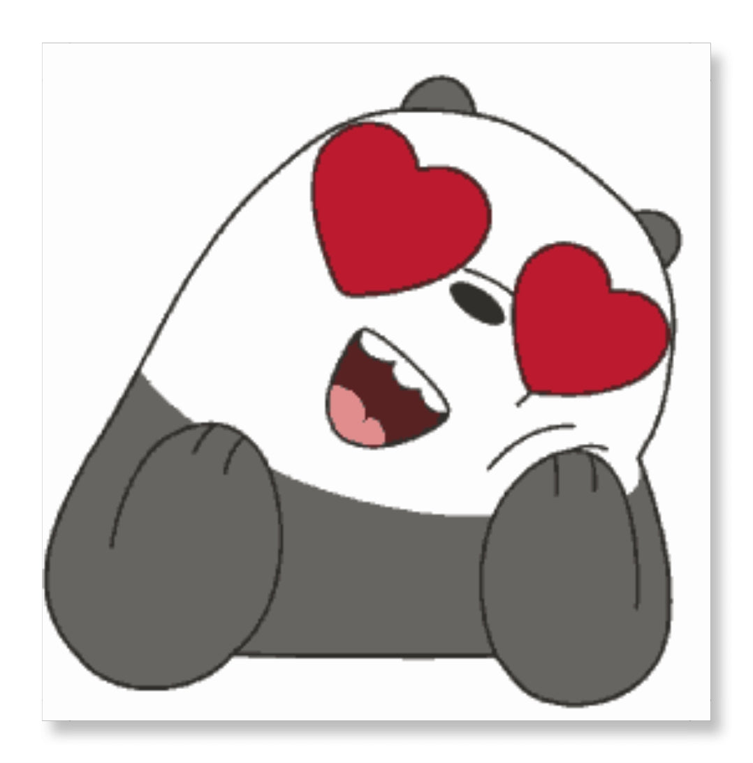 Panda With Hearty Eyes - Valentine Special