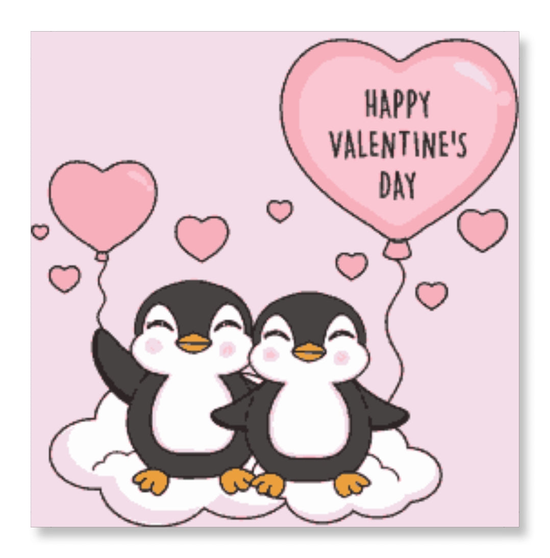 Happy Valentine from Penguins - Valentine Day
