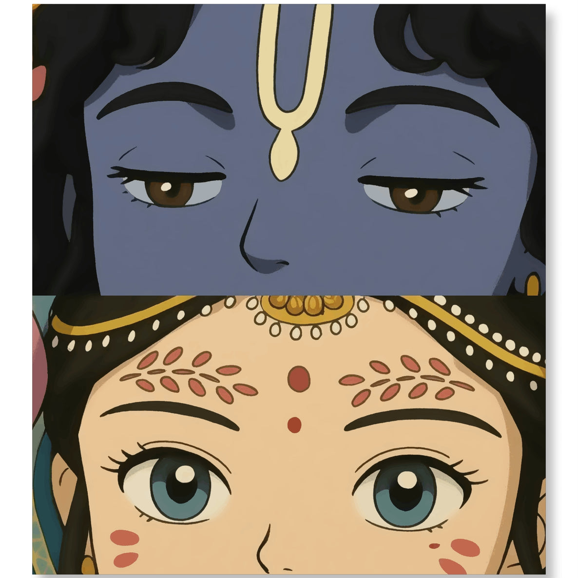 Harmony in Blue and Gold - Ghibli Addition Radha Krishna