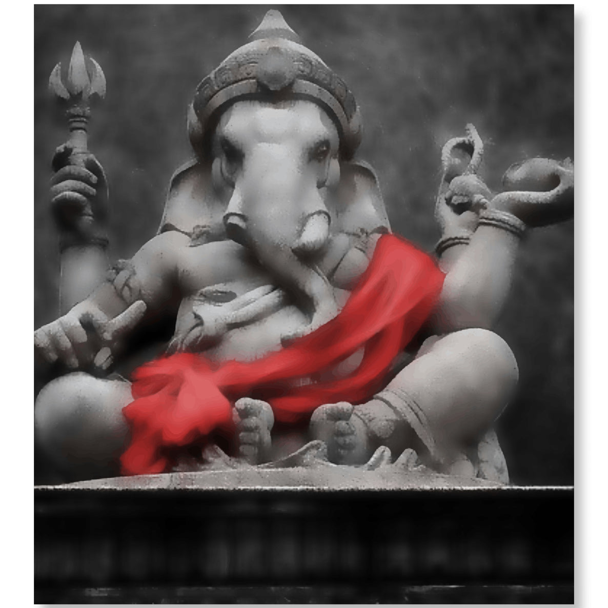 Red Drape of the Divine - Ganeshji