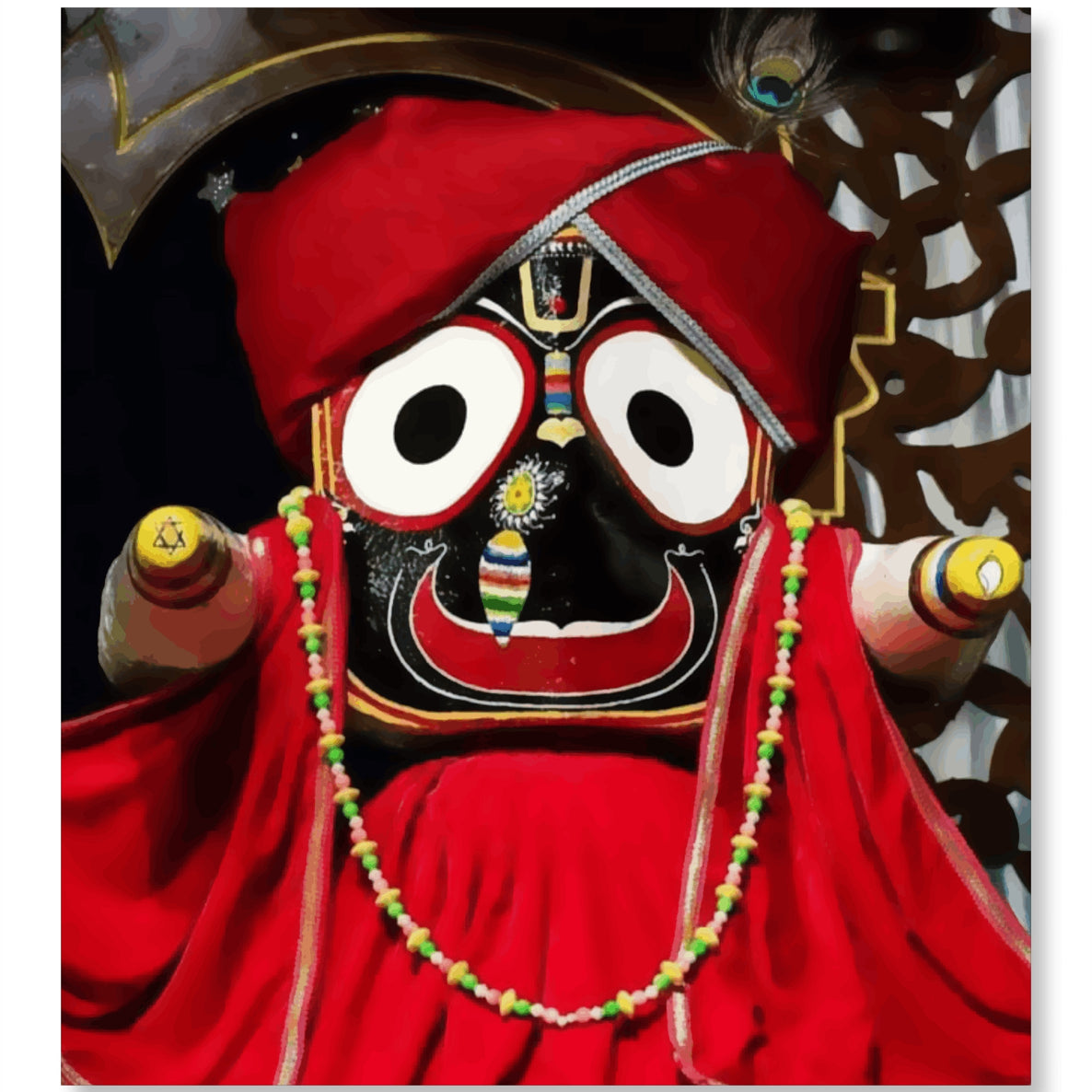 Lord Jagannath in Red Attire - Vishnuji