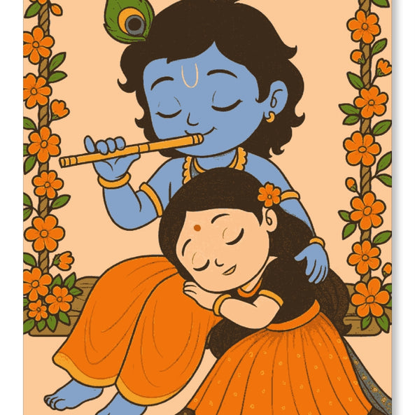 Cute Radha Krishna on Swing