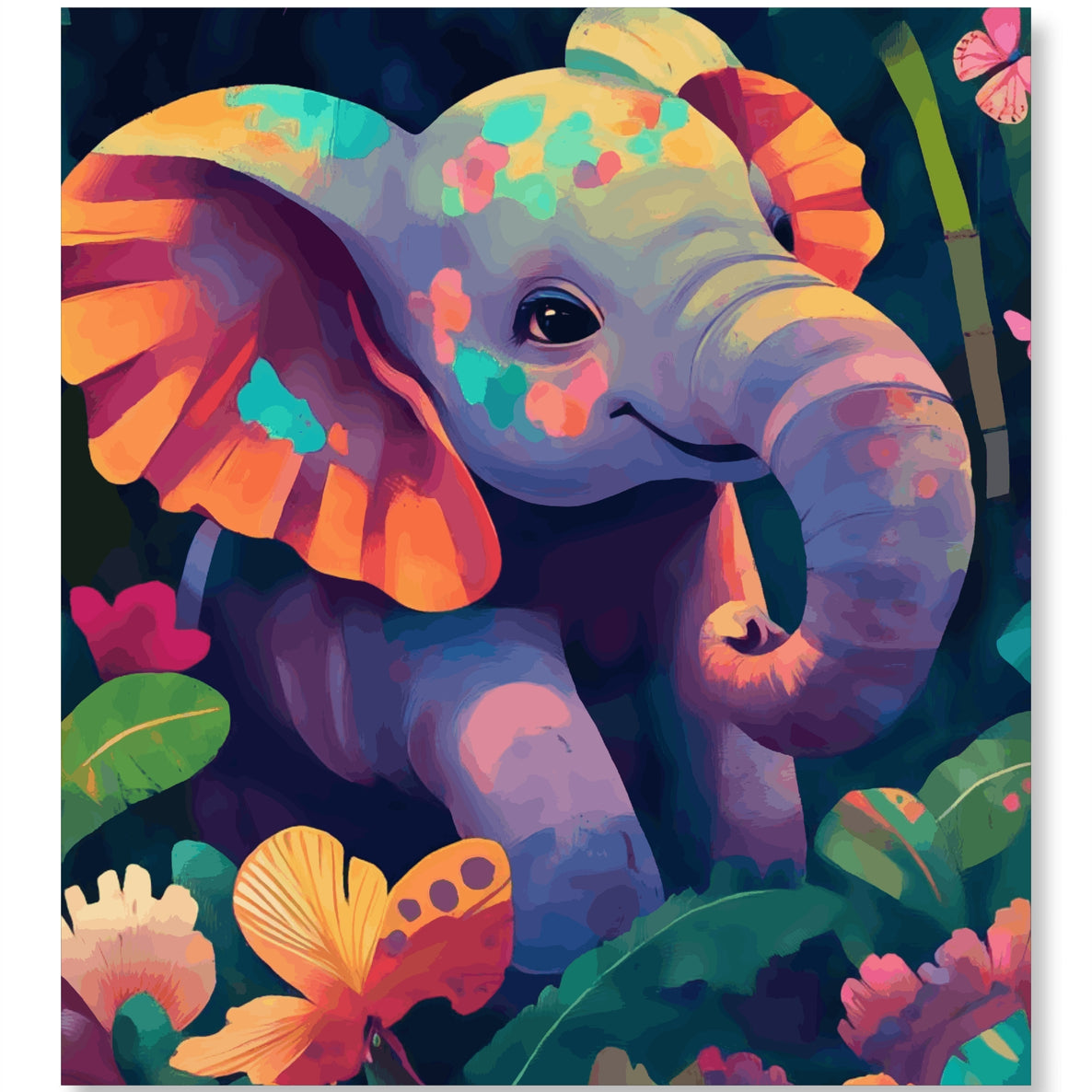 Cute Baby Elephant Joy and Good Luck