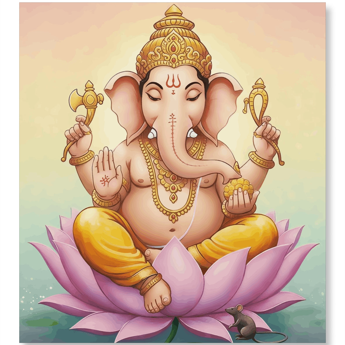 Ganesha on Lotus Throne