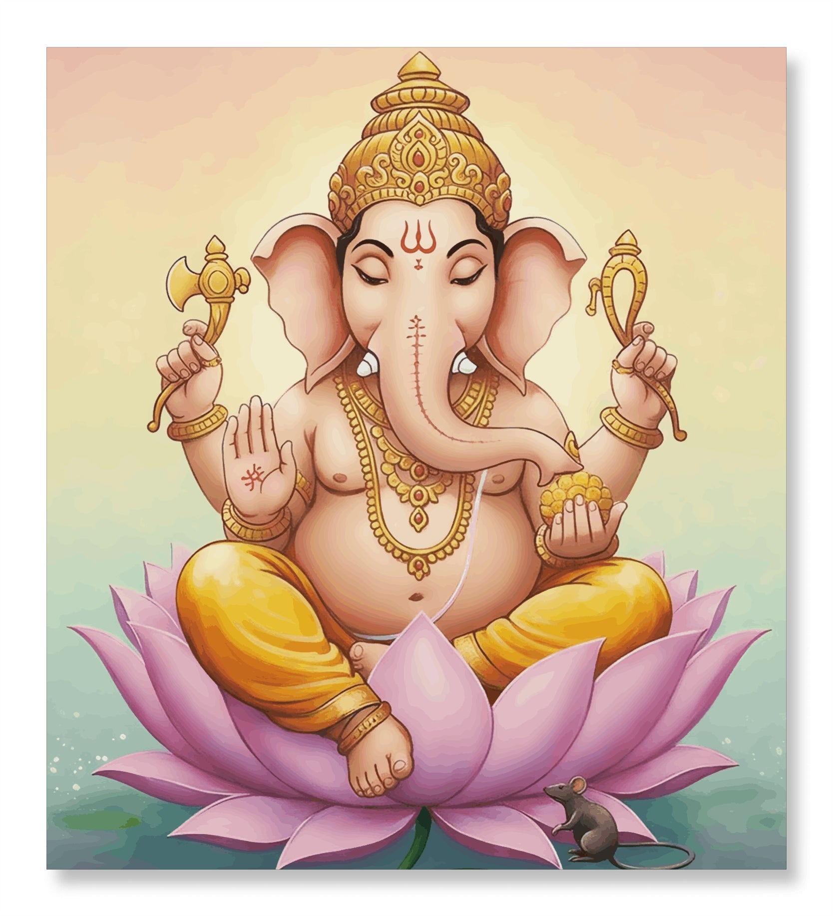 Ganesha on Lotus Throne