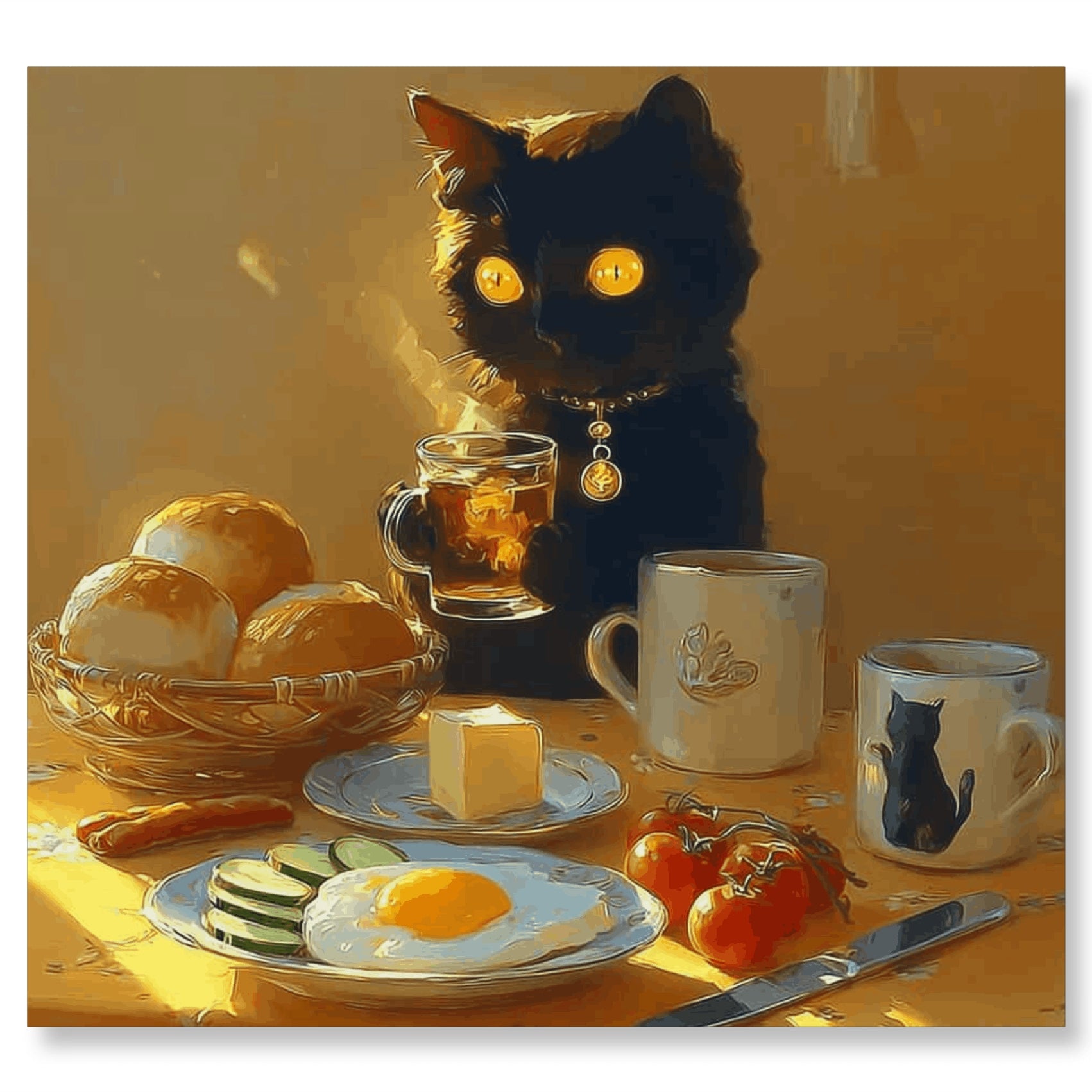 Morning Brew with Feline Company