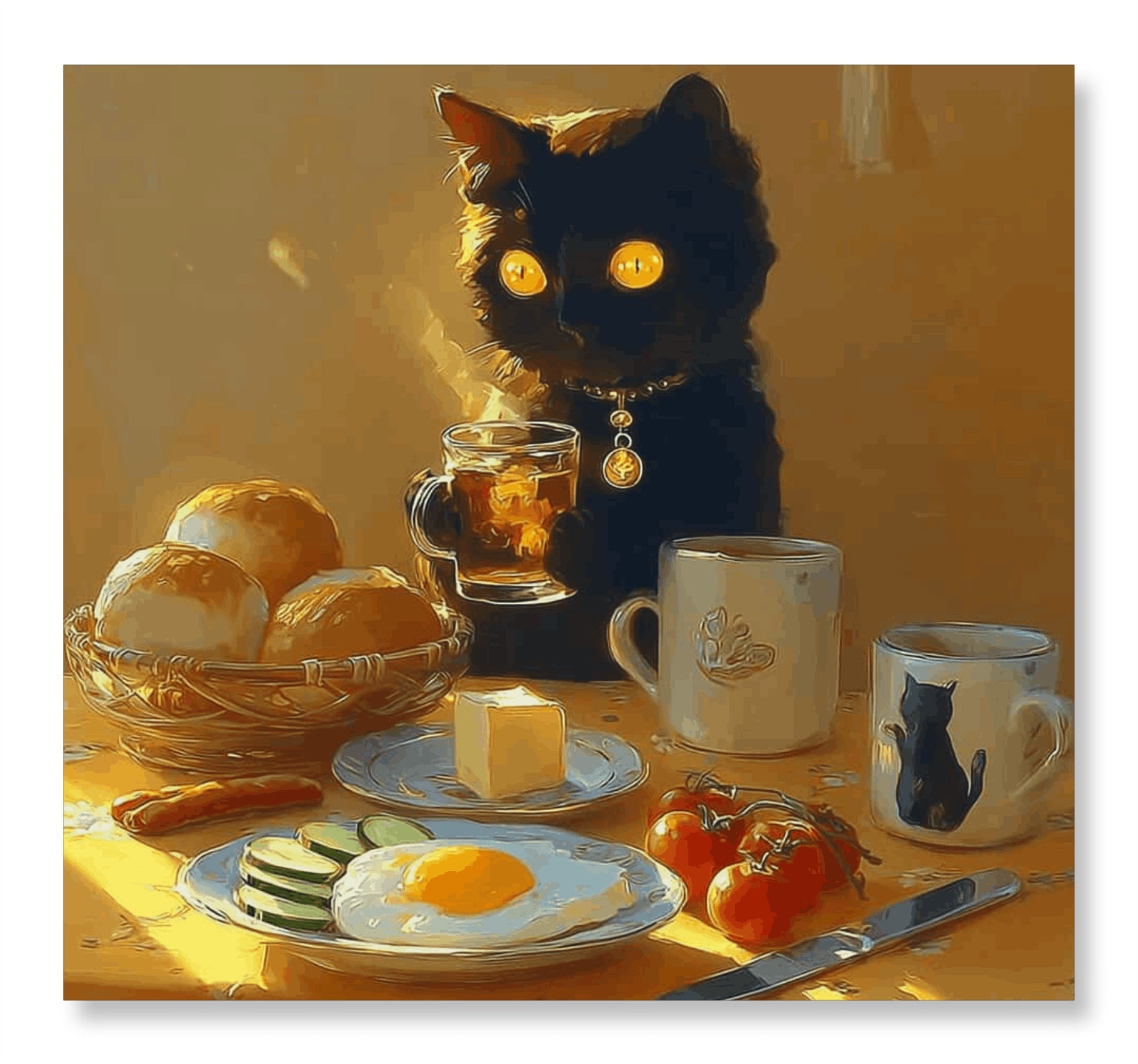 Morning Brew with Feline Company