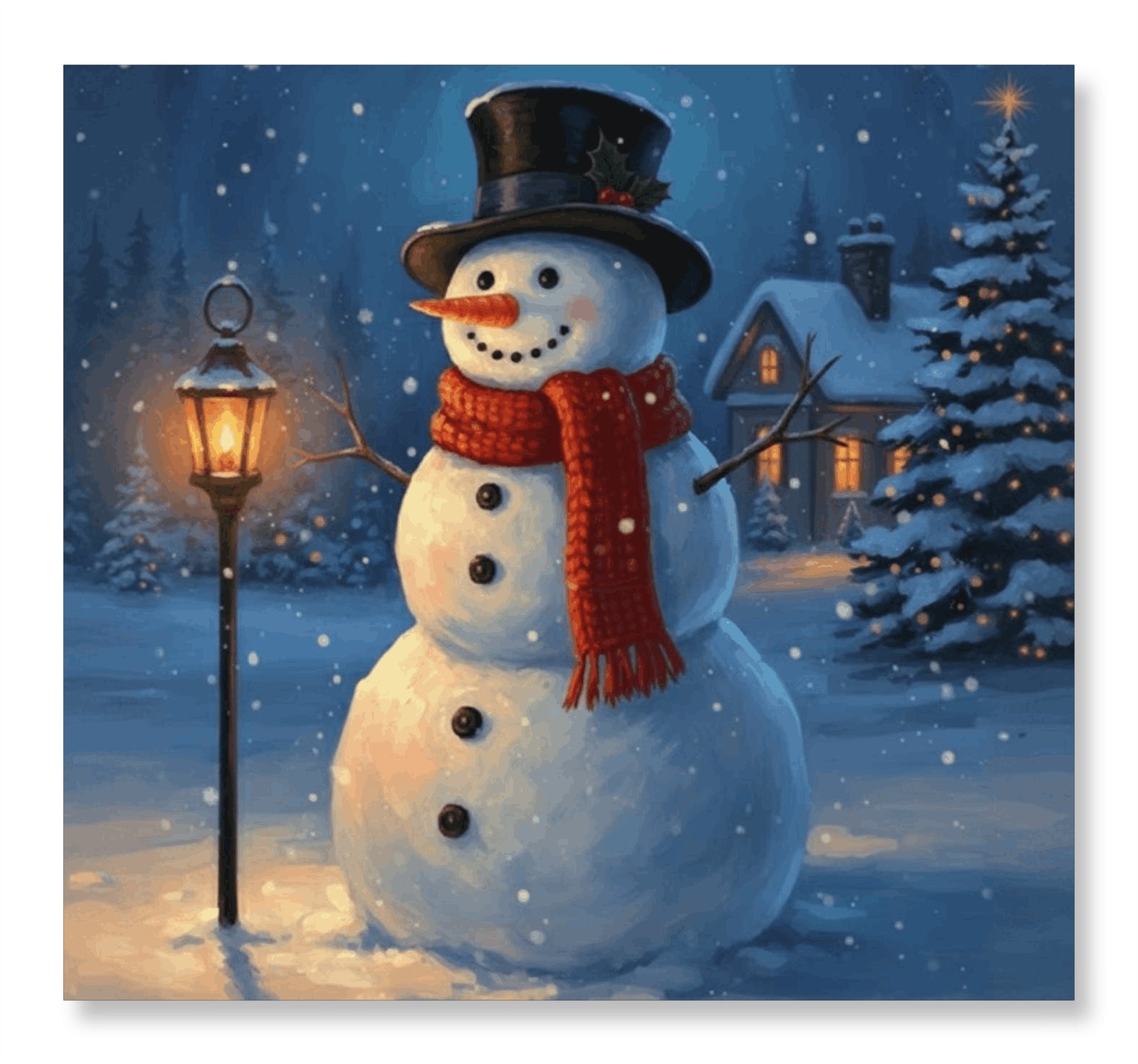 Snoman With Tophat - Christmas