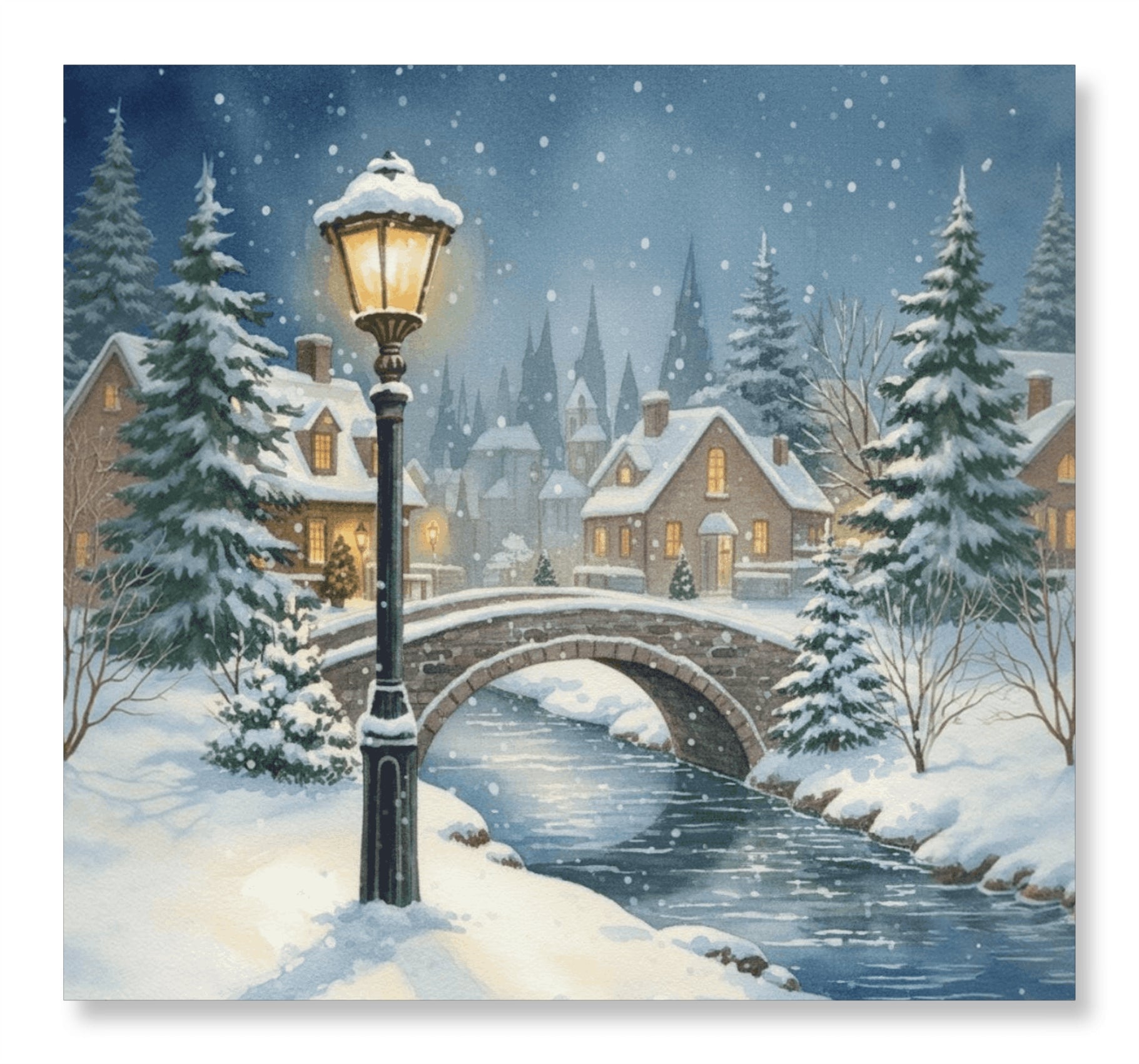 Lamplight in the Snow - Christmas