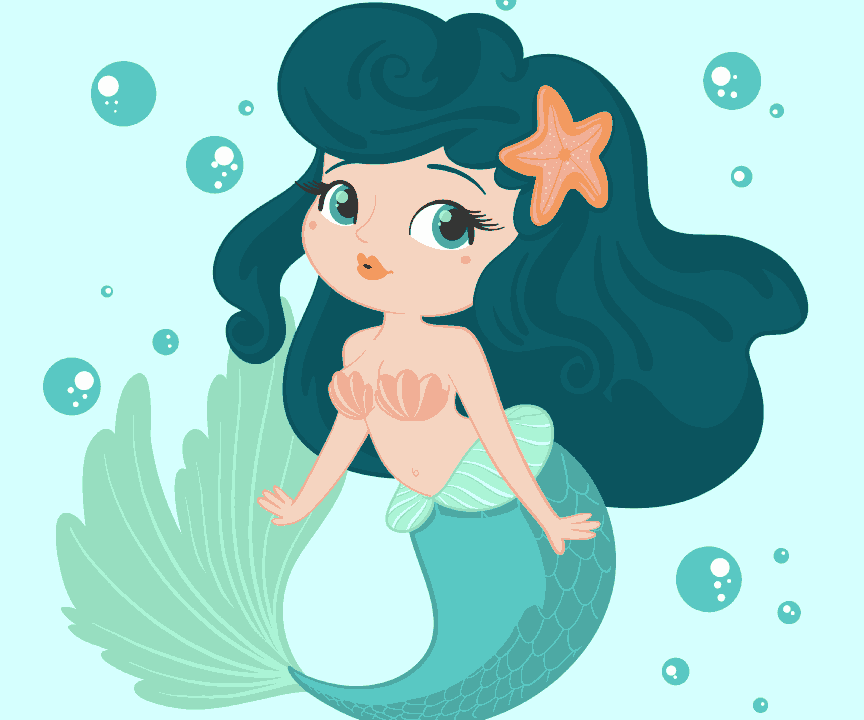 Mermaid and Bubbles