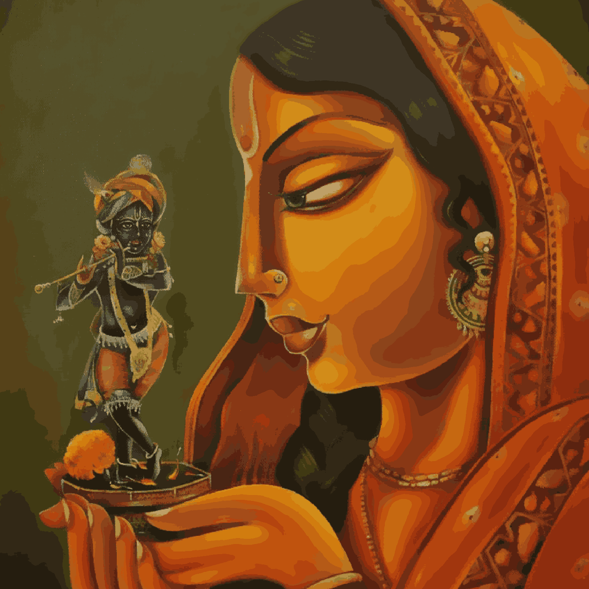 Mirabai Shree Krishna Indian Art