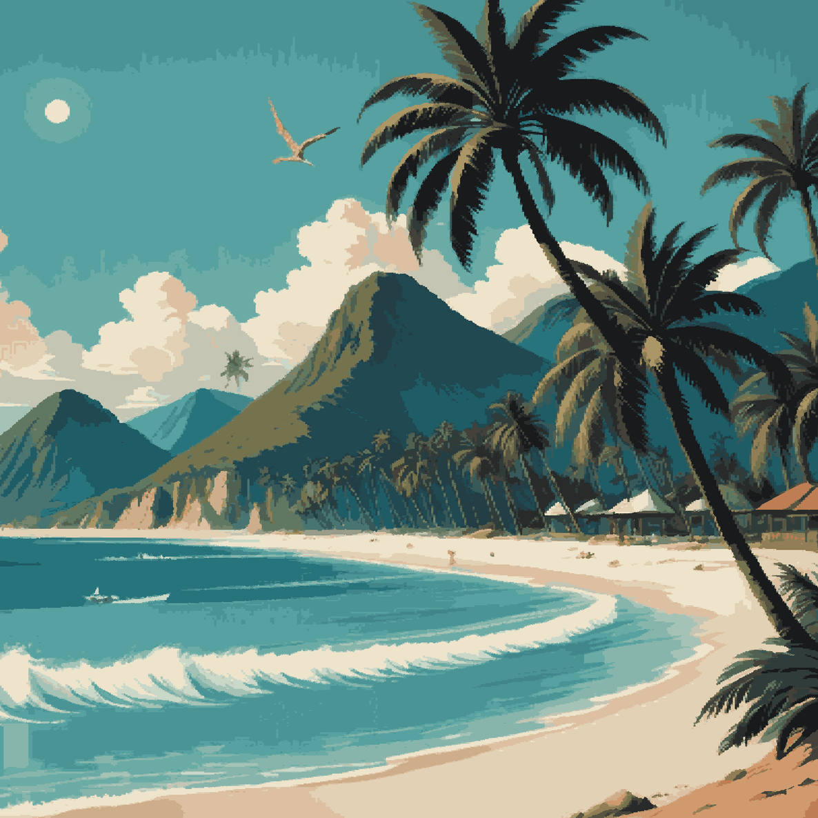 Moon and Beach