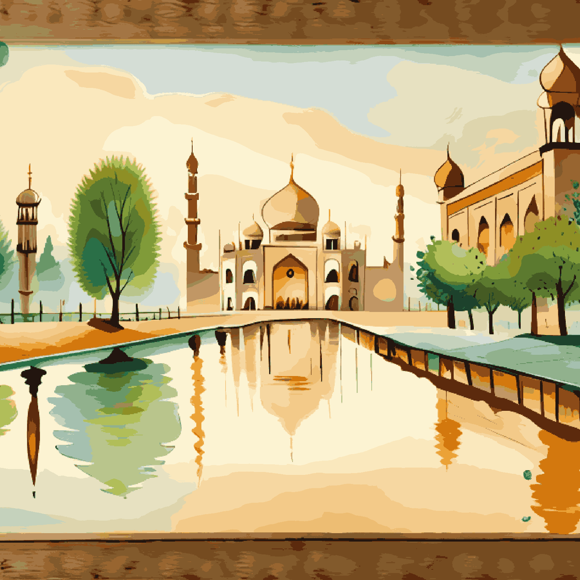 Mosque Lake with Trees