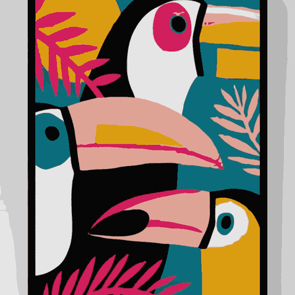 Three toucan birds