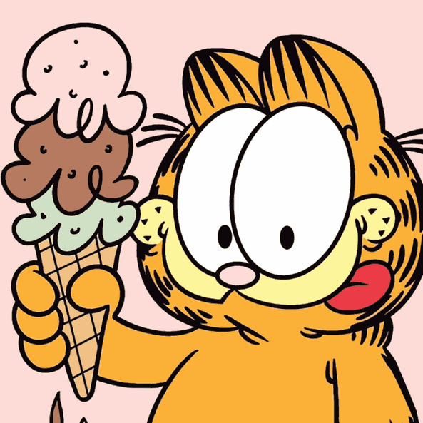 Garfield Eating Ice-cream