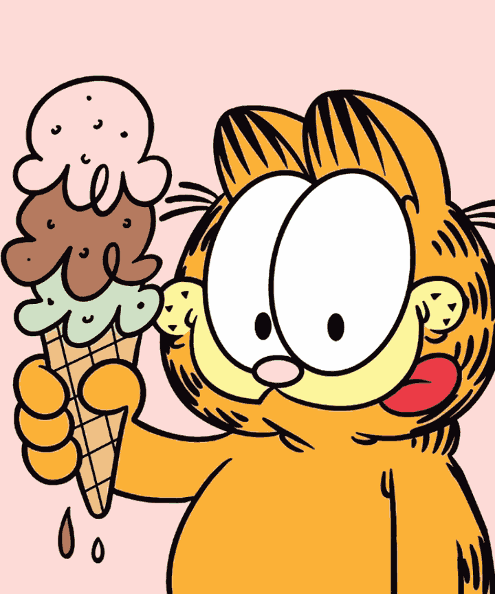 Garfield Eating Ice-cream