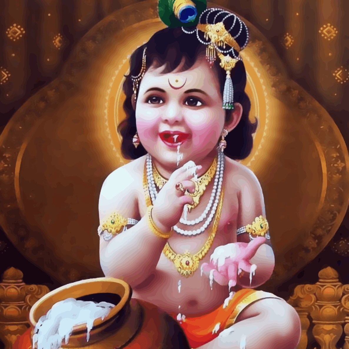 Bal Gopal Krishna having fun - Janmasthami