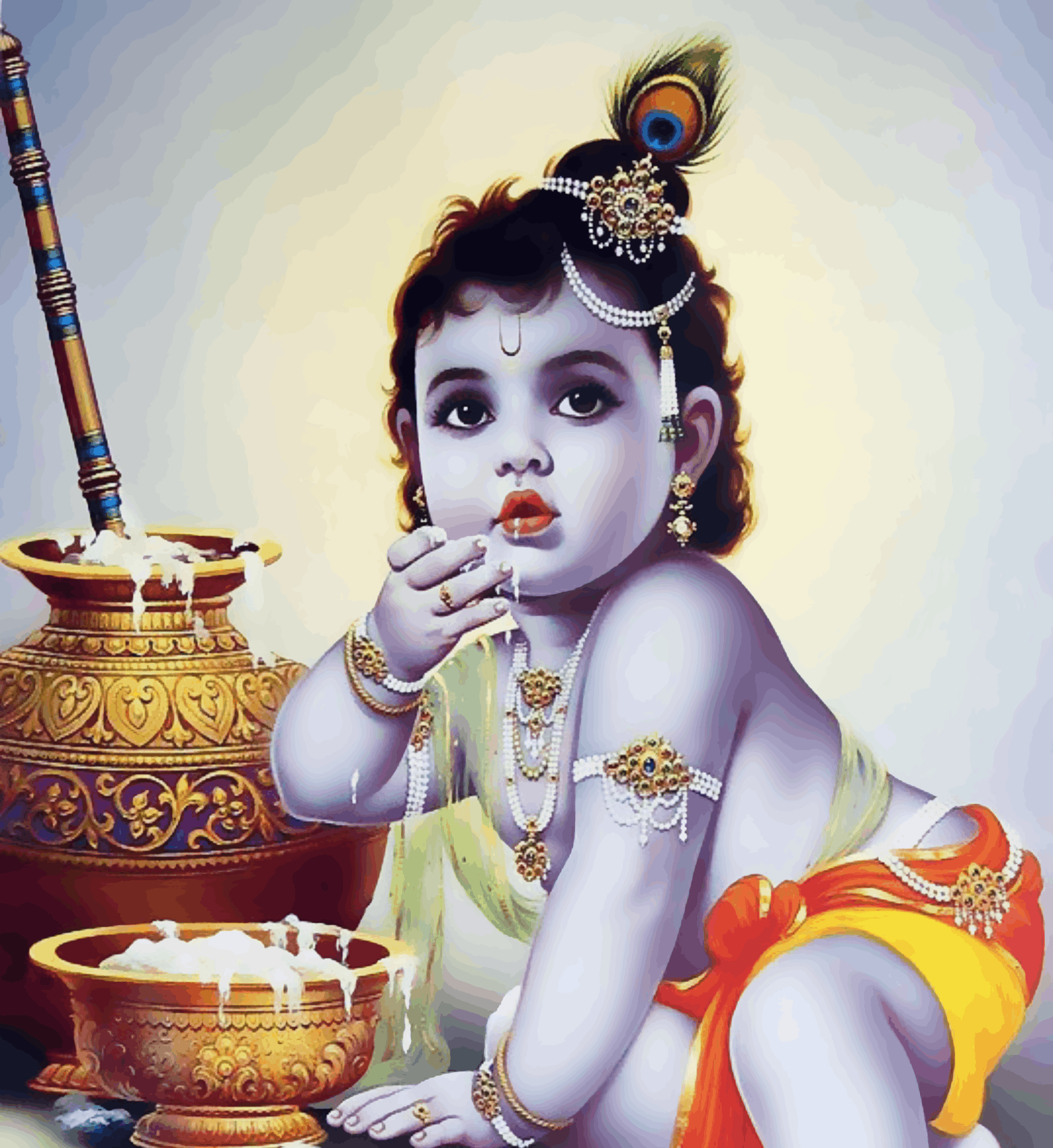 Little Krishna having Maakhan - Janmasthami