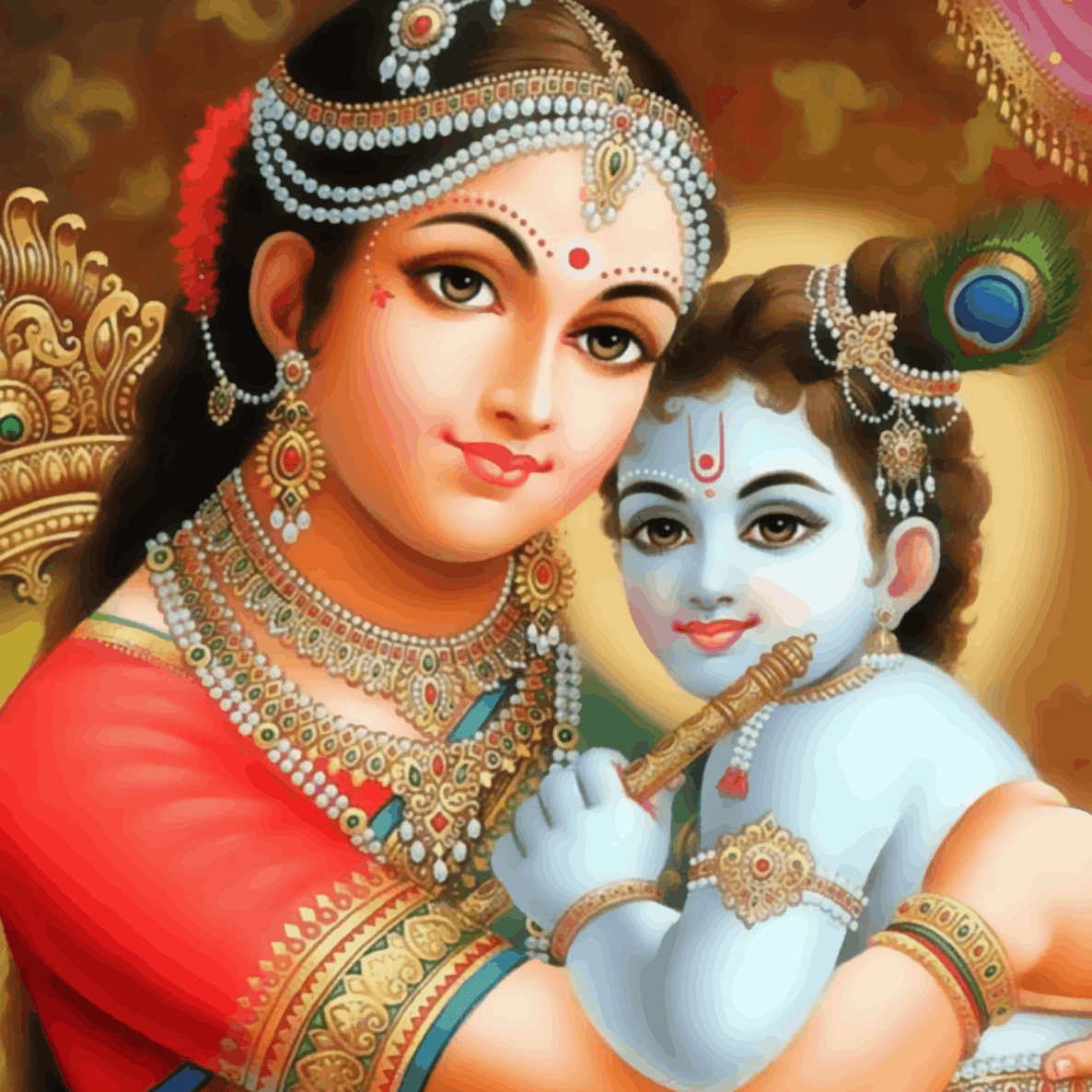 Yashoda Maiyaa and baby Krishna - Janmasthami
