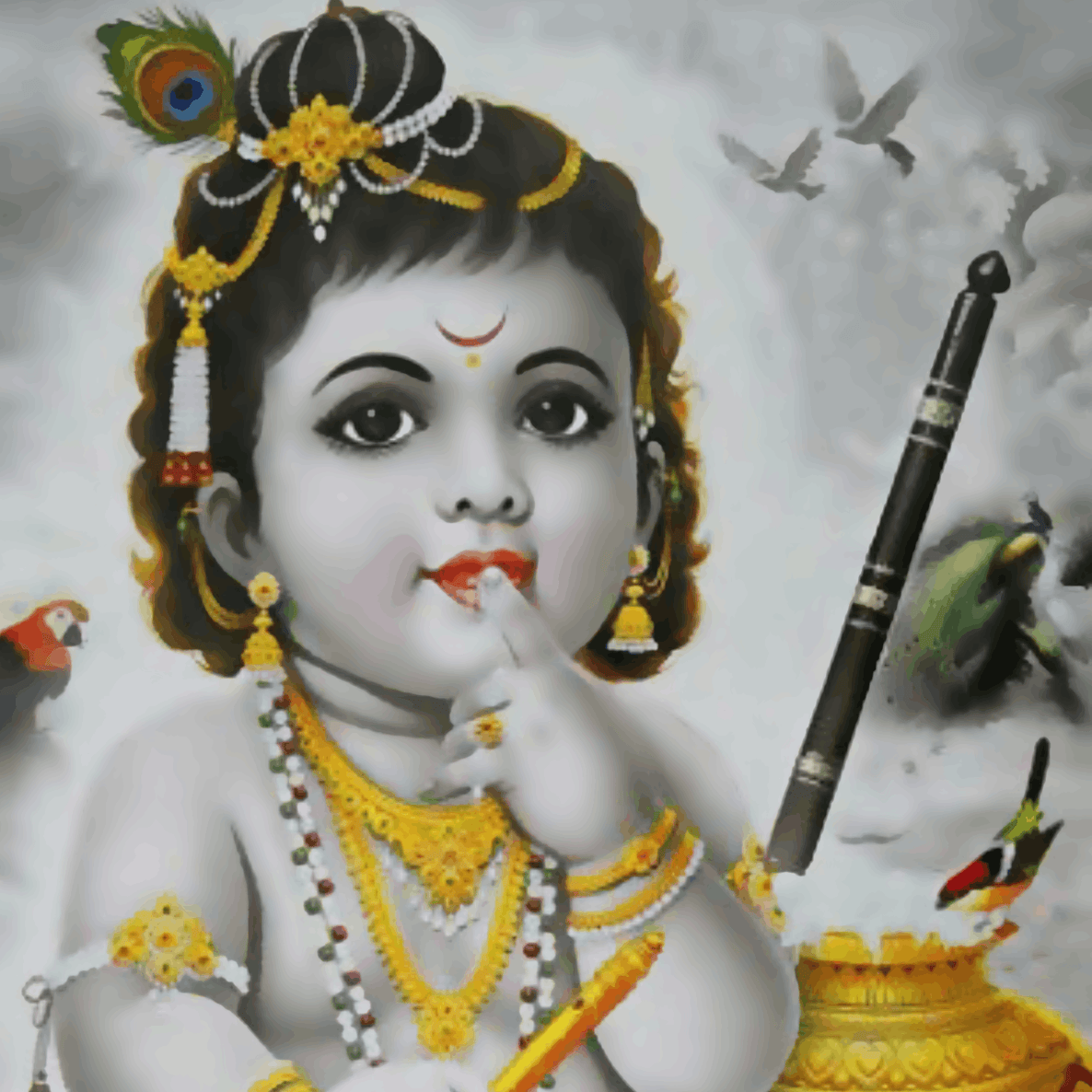Baby Krishna eating Maakhan - Janmasthami