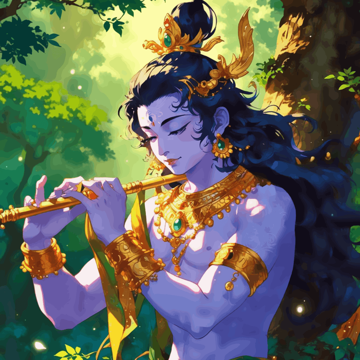 Shree Krishna playing flute- Janmasthami