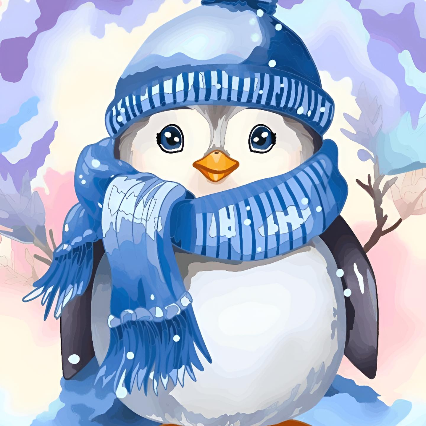 Cute Penguin with Scarf