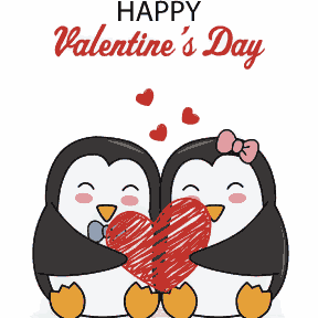 Happy Valentine Day from Penguins - Valentine Special