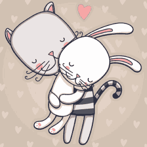 Cats Hugging - Valentine Special