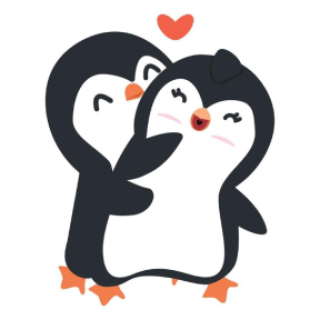 Penguin Hug From Back - Valentine Special