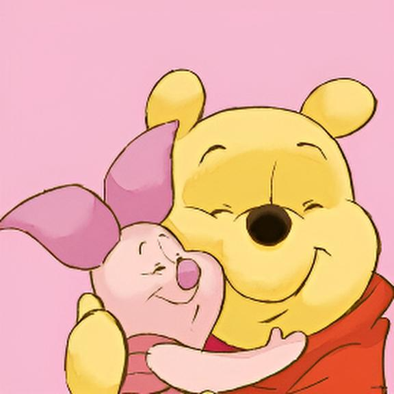 Pooh and Piglet Hug - Valentine Special