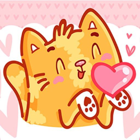 Cat with Pink Heart - Valentine Special