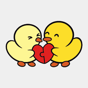 Duckie And Duck Heart Puzzle - Valentine Special
