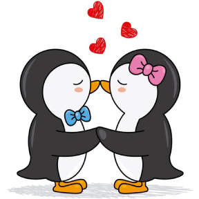 Penguins Kissing - Kiss Day