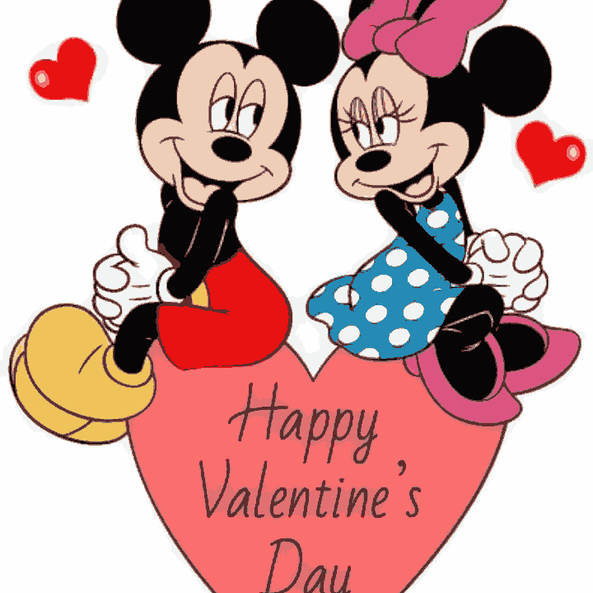 Mickey and Minnie Love Embrace - Valentine Day