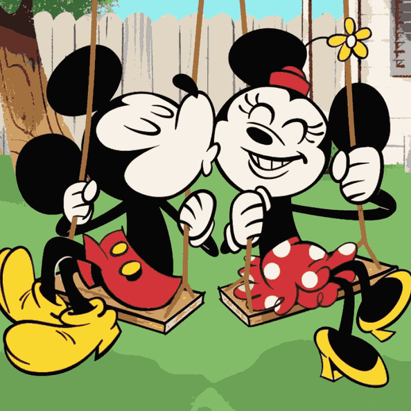 Love Birds Like Mickey and Minnie - Valentine Day