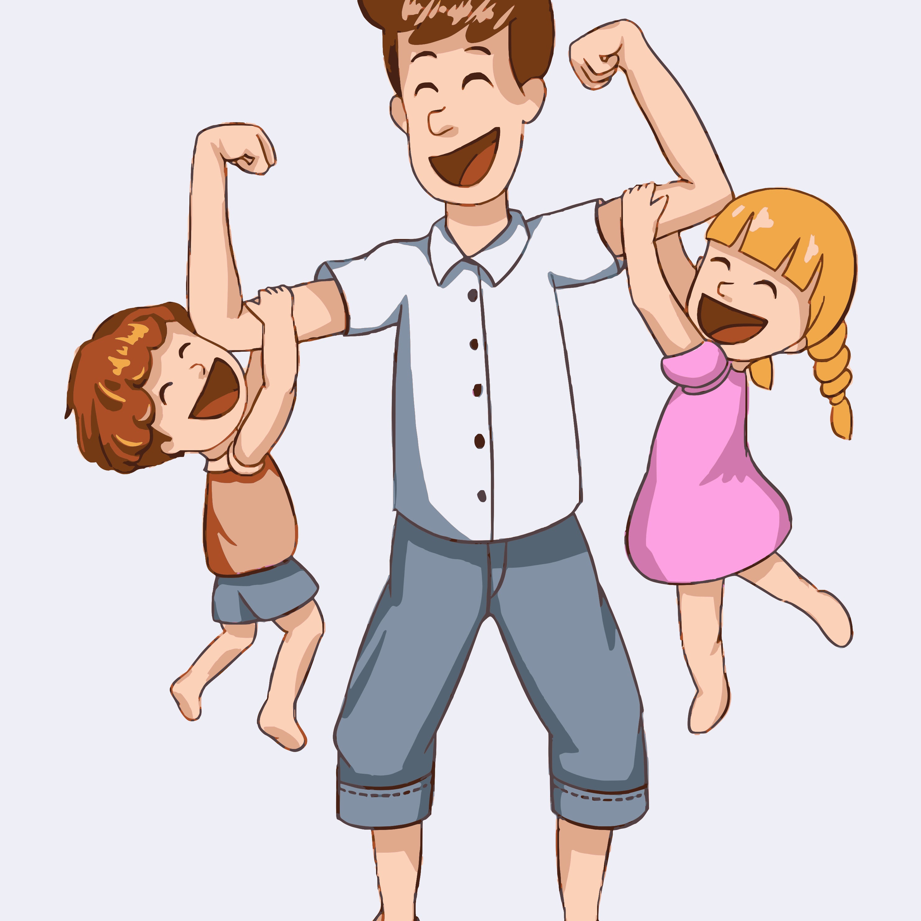 Father's Day- Kids playing with Dad