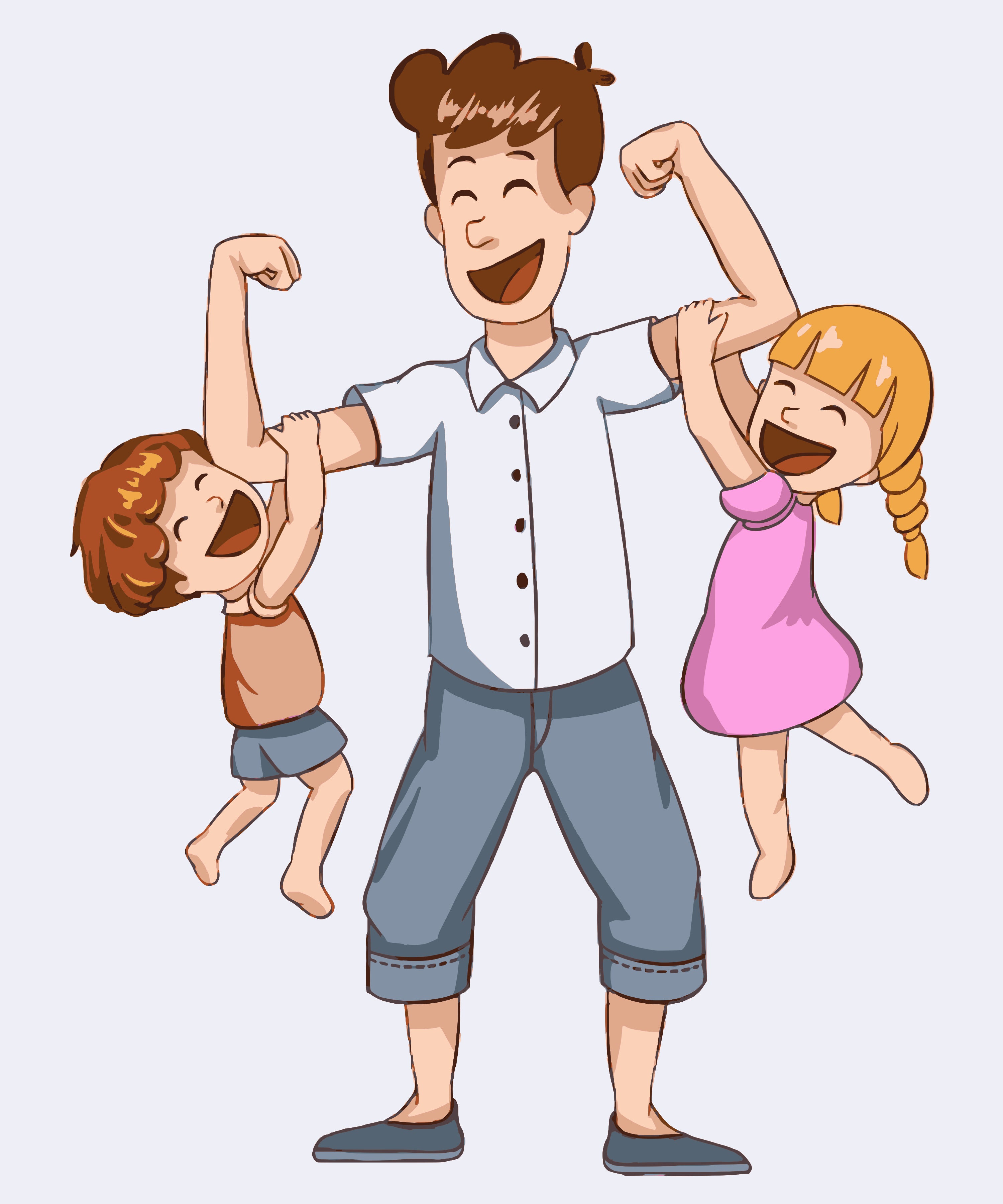 Father's Day- Kids playing with Dad