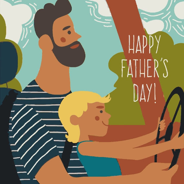 Father's Day- Father and daughter in a car