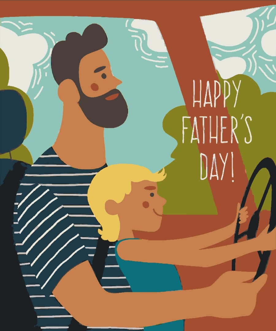 Father's Day- Father and daughter in a car