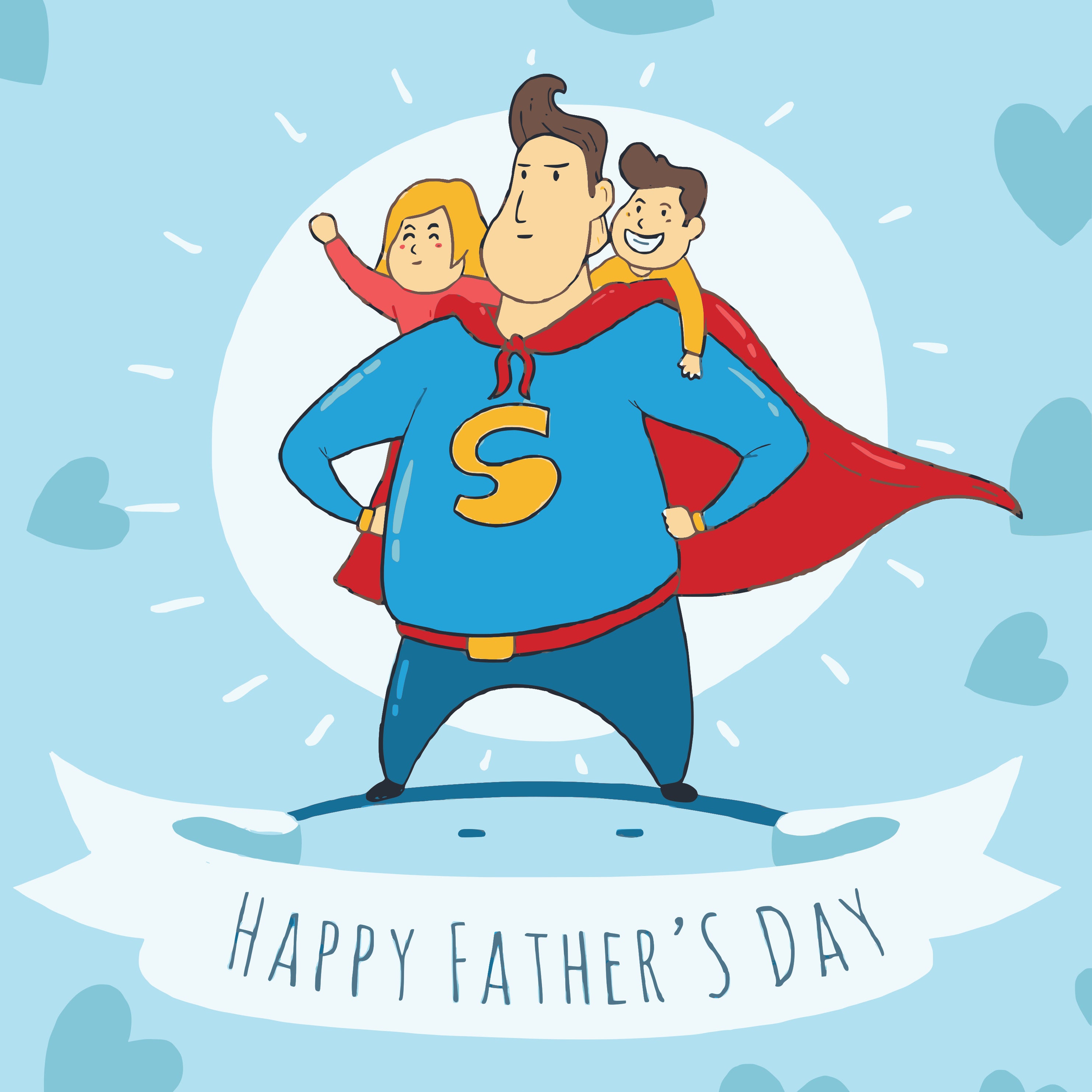Father's Day- Superman Dad with Kids