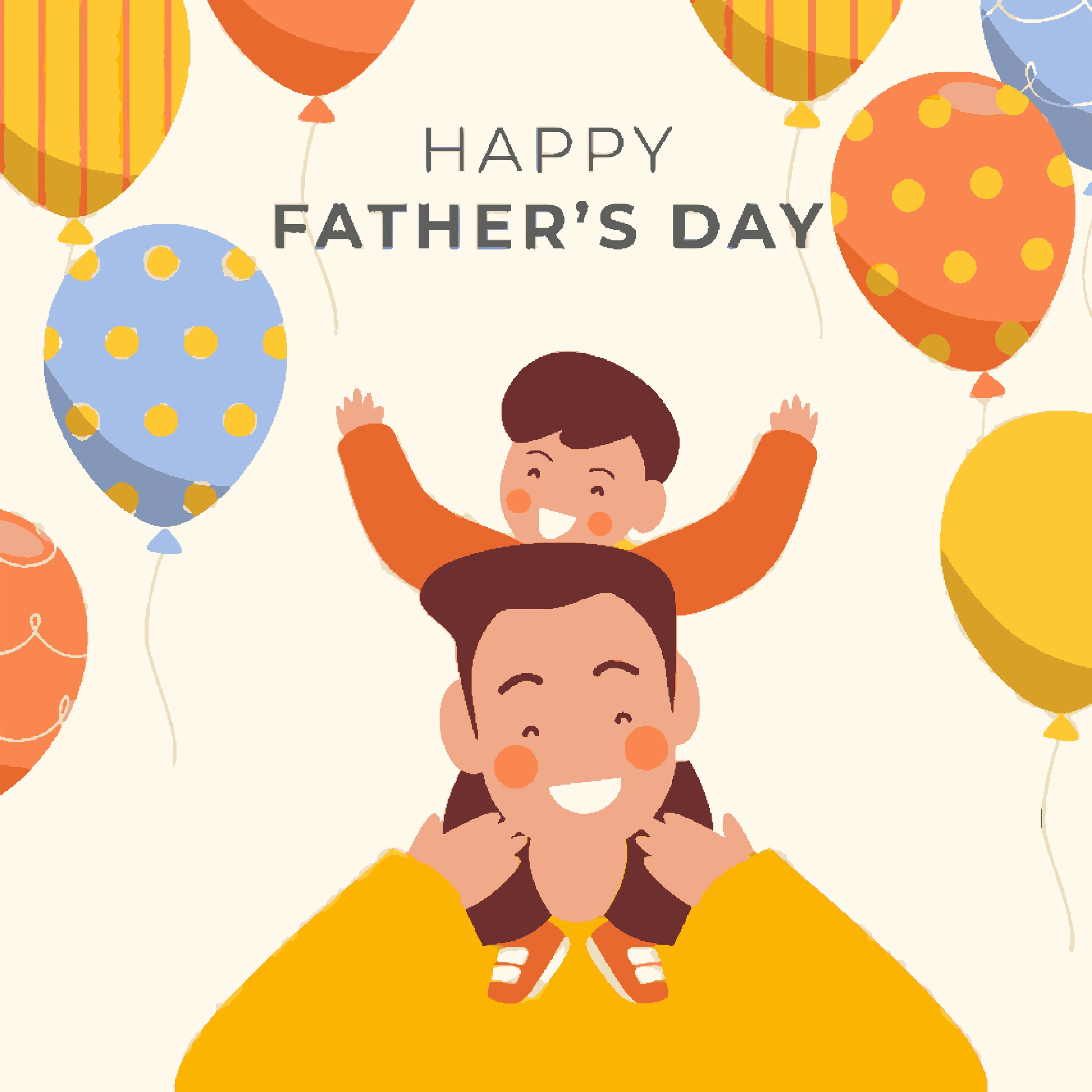 Father's Day- Father and Son with balloons