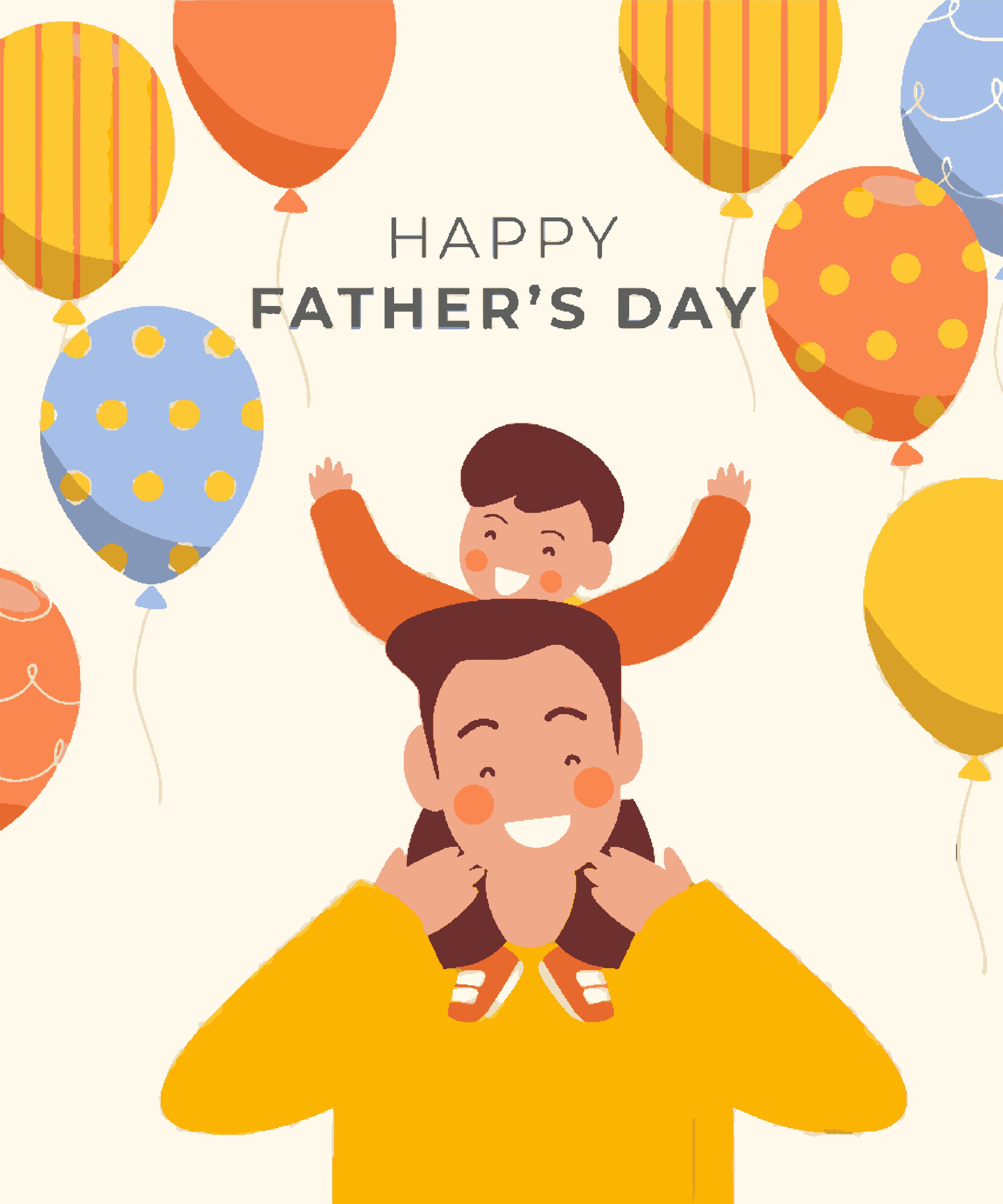 Father's Day- Father and Son with balloons