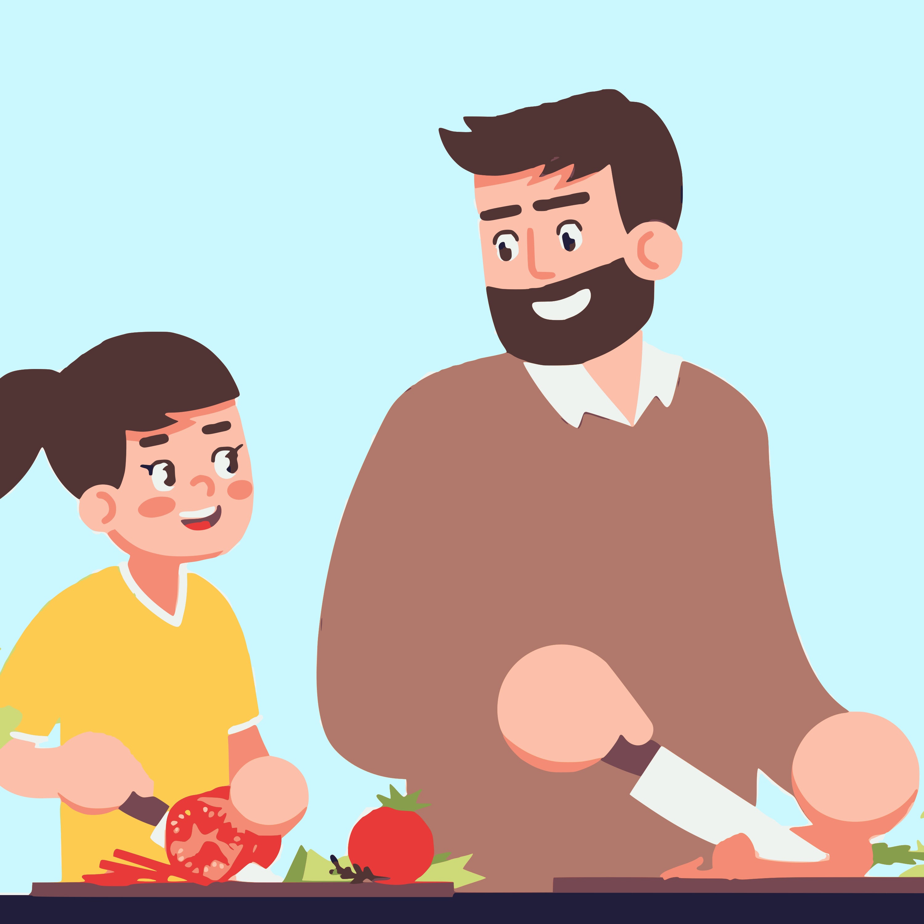 Father's Day- Father and Daughter cooking together