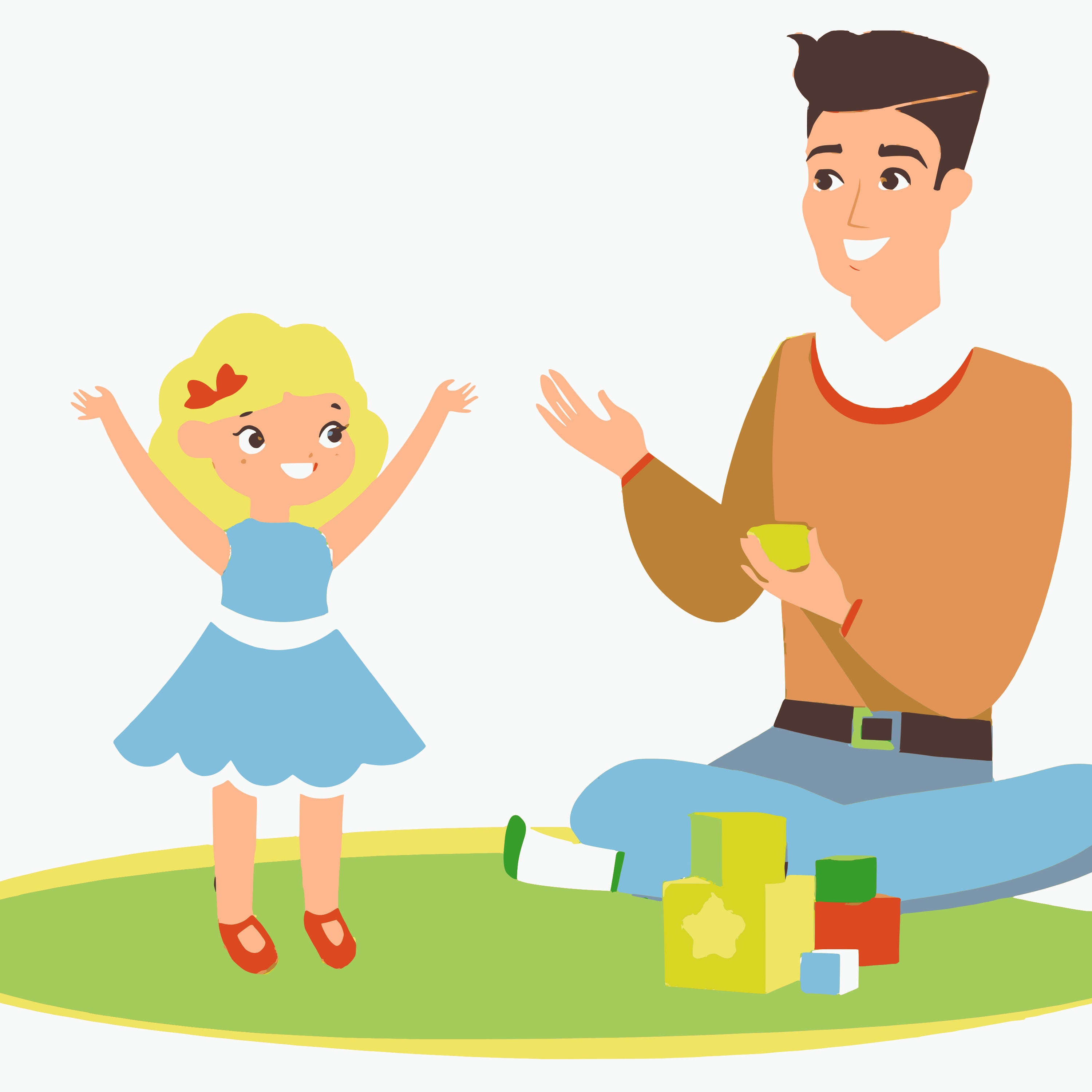 Father's Day- Father and Daughter playing with toys