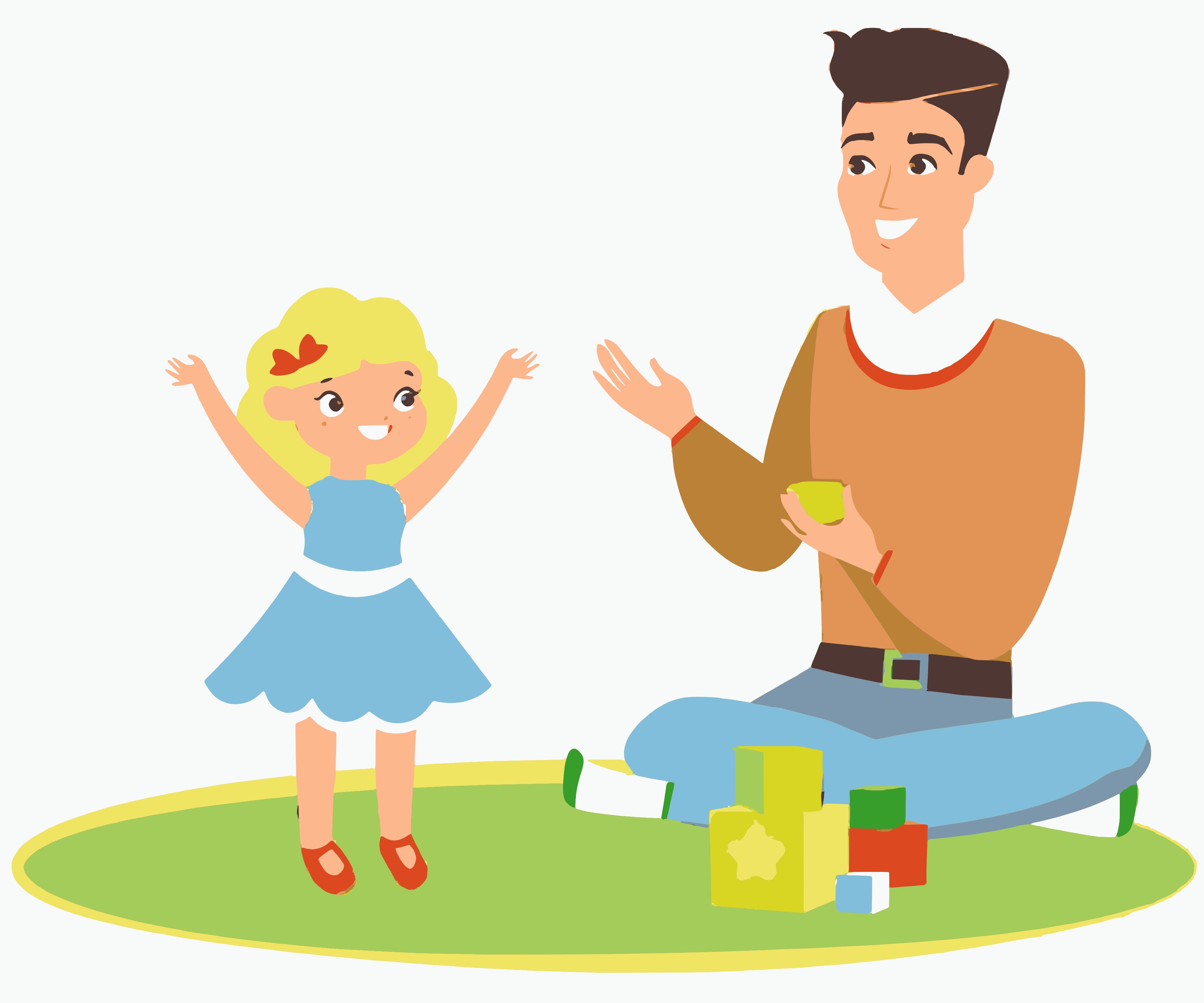 Father's Day- Father and Daughter playing with toys