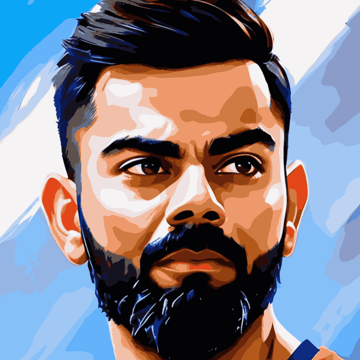 Virat Kohli Close-up-Cricketer-T20 World Cup Collection