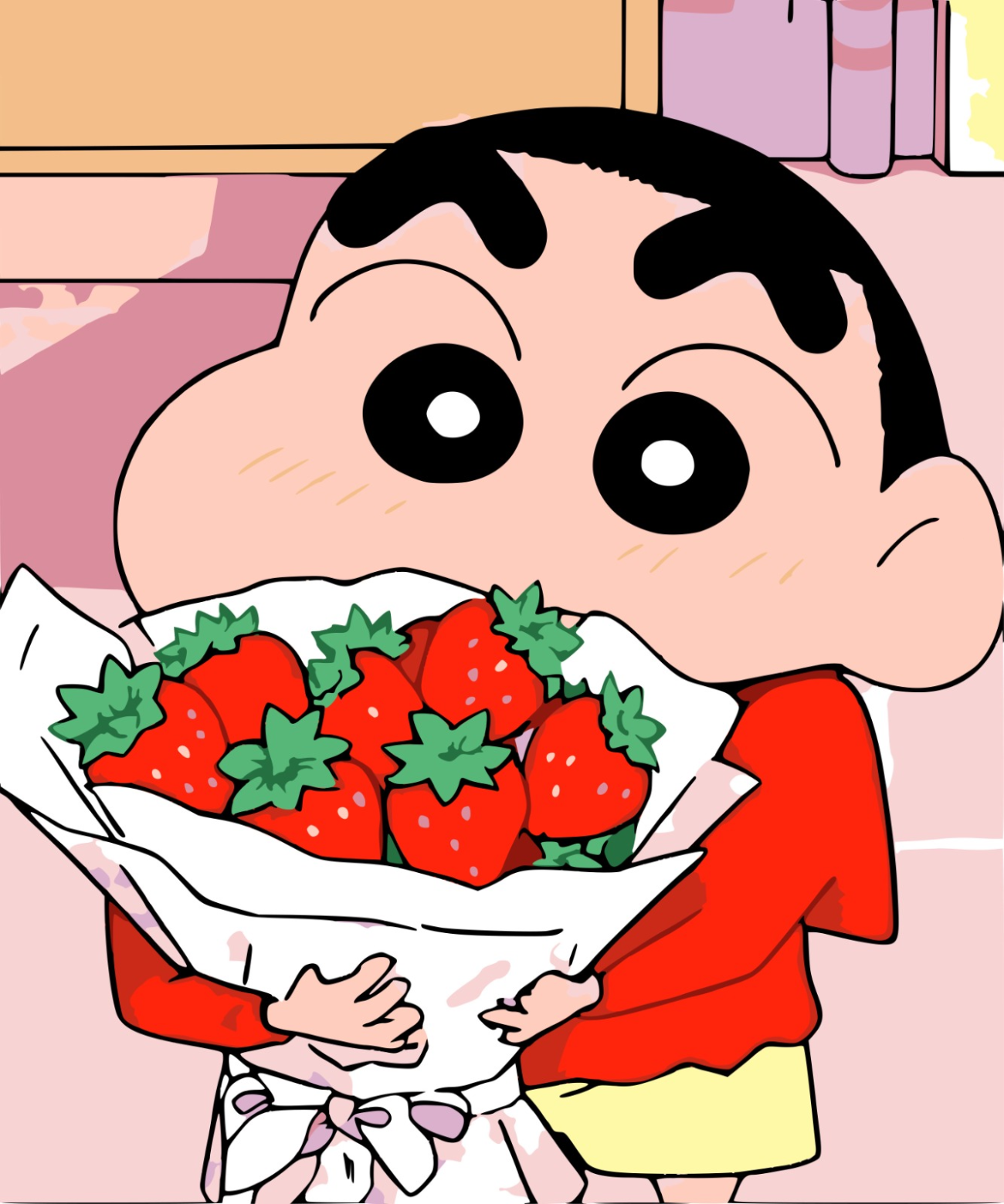 Shinchan with Strawberry Bouquet