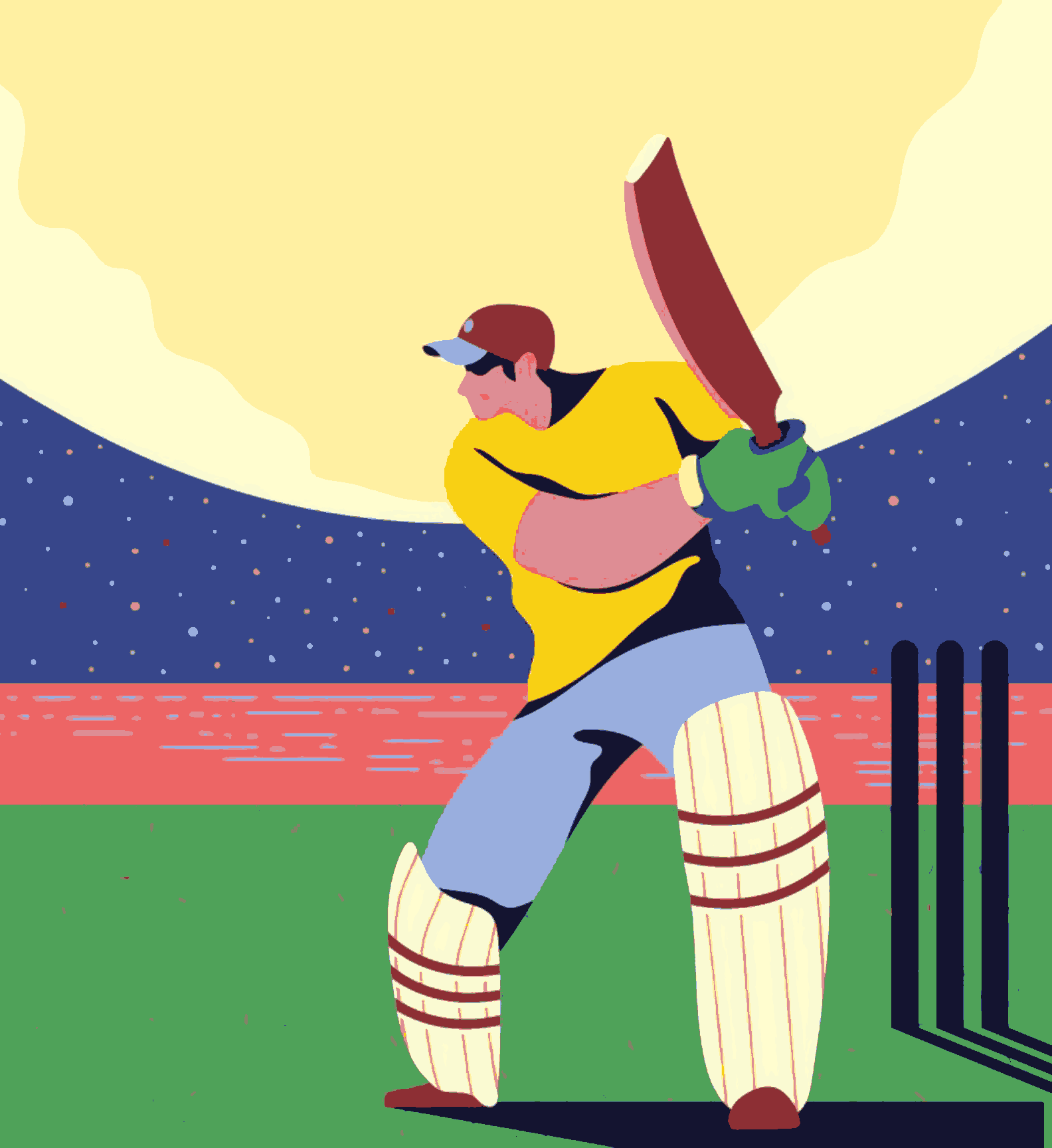 Boy playing cricket-T20 World Cup Collection