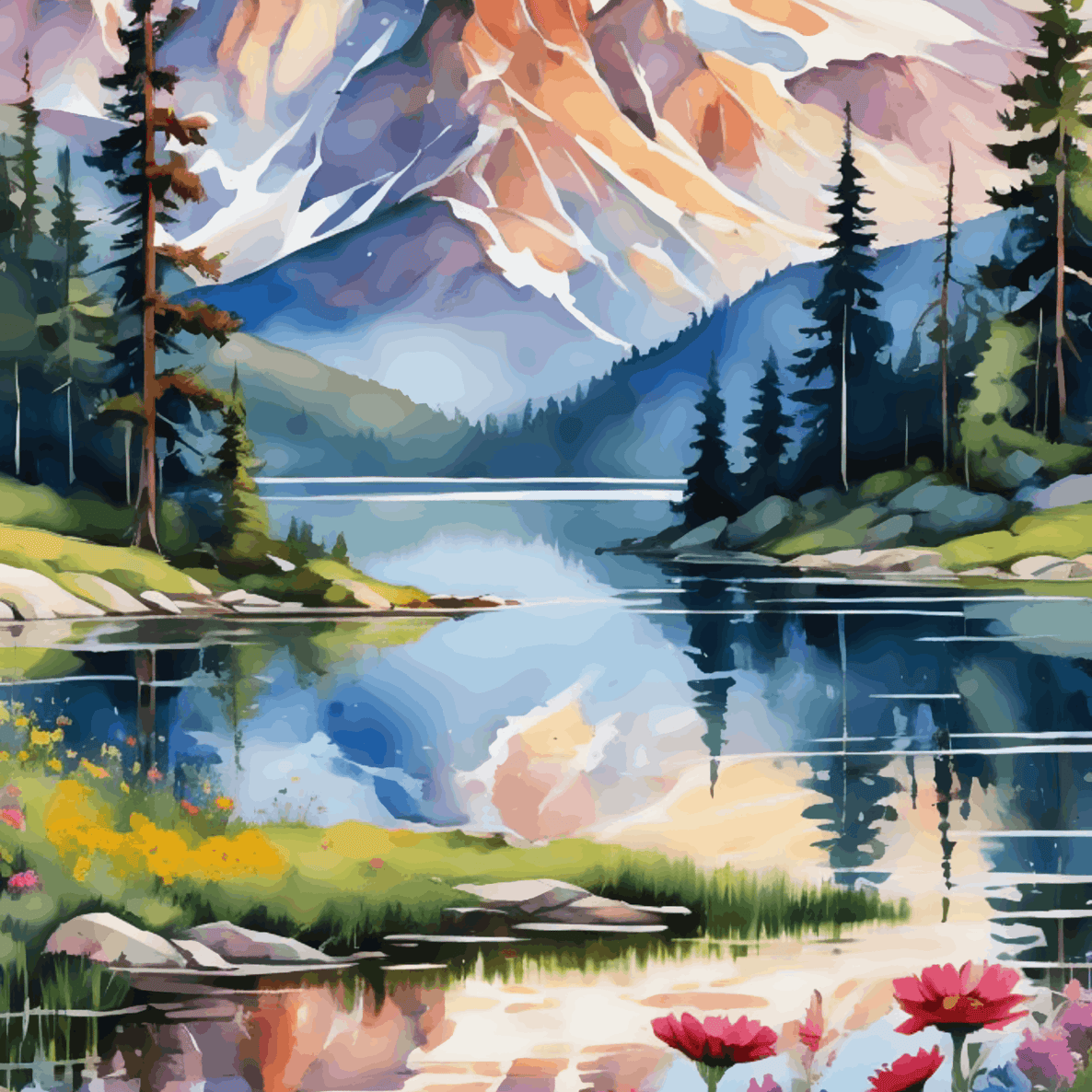 Beautiful River with Mountain view