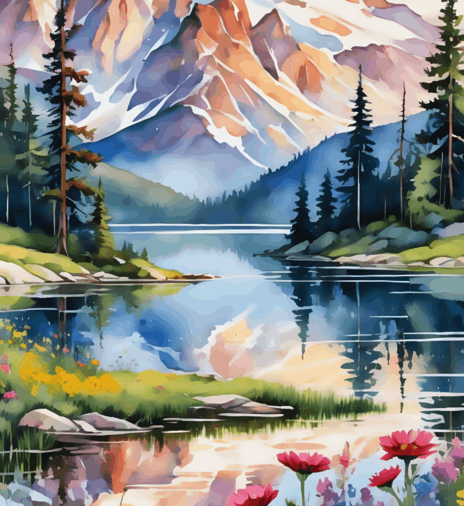 Beautiful River with Mountain view